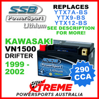 SSB 12V 290 CCA Kawasaki VN 1500 Drifter 1999-2002 LFP14H-BS Lithium Battery