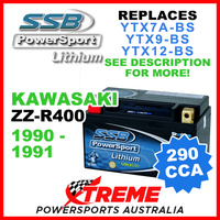 SSB 12V 290 CCA Kawasaki ZZ-R400 ZZ-R 400 1990-1991 LFP14H-BS Lithium Battery