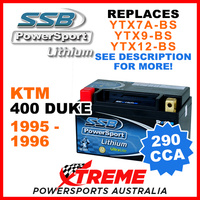 SSB 12V 290 CCA KTM 400 Duke 1995-1996 LFP14H-BS Lithium Battery