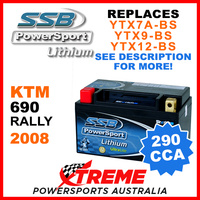 SSB 12V 290 CCA KTM 690 Rally 2008 LFP14H-BS Lithium Battery