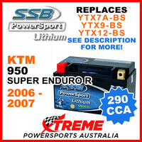 SSB 12V 290 CCA KTM 950 Super Enduro R 2006-2007 LFP14H-BS Lithium Battery