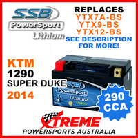 SSB 12V 290 CCA KTM 1290 Super Duke 2014 LFP14H-BS Lithium Battery