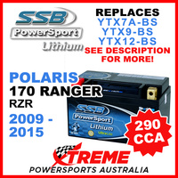 SSB 12V 290 CCA Polaris 170 Ranger RZR 2009-2015 LFP14H-BS Lithium Battery