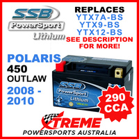 SSB 12V 290 CCA Polaris 450 Outlaw 2008-2010 LFP14H-BS Lithium Battery