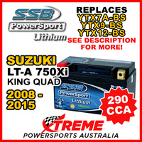 SSB 12V 290 CCA For Suzuki LT-A 750Xi King Quad 2008-2015 LFP14H-BS Lithium Battery