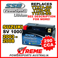 SSB 12V 290 CCA For Suzuki SV1000 2003-2008 LFP14H-BS Lithium Battery