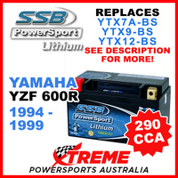 SSB 12V 290 CCA Yamaha YZF600R YZF 600R 1994-1999 LFP14H-BS Lithium Battery