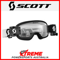 Scott Black/White Buzz MX Pro WFS Goggles With Clear Lens Motocross Dirt Bike