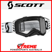 Scott Black/White Prospect Enduro Goggles With Clear Lens Motocross Dirt Bike