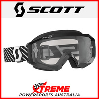 Scott Black/White Hustle MX Goggles With Clear Lens Motocross Dirt Bike