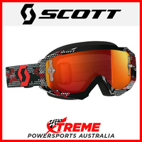 Scott Black/Red Hustle MX Goggles With Orange Chrome Lens Motocross Dirt Bike