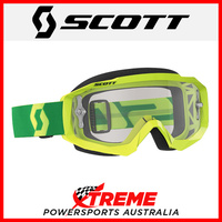 Scott Yellow/Green Hustle MX Goggles With Clear Lens Motocross Dirt Bike