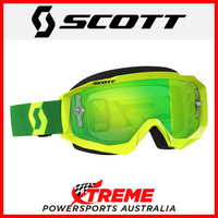 Scott Yellow/Green Hustle MX Goggles With Green Chrome Lens Motocross Dirt Bike