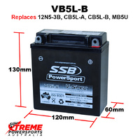 SSB 12V 125CCA 5AH VB5L-B Honda MH80 Lead 1986-1989 AGM Battery VB5L-B