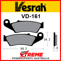 Vesrah Honda TRX450ER 2WD 2006-2016 Semi-Metallic Front Brake Pad VD-161JL