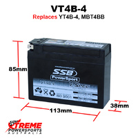 SSB 12V 85CCA 2.3AH VT4B-4 For Suzuki DR-Z70 DRZ 70 2008-2017 AGM Battery YT4B-4 