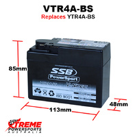 SSB 12V 85CCA 2.3AH VTR4A-BS Honda Z50J 50th Anniversary 2007-2009 AGM Battery YTR4A-BS 