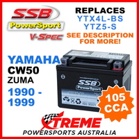 SSB Yamaha CW50 CW 50 Zuma 1990-1999 12V 105CCA V-Spec Battery VTX4L-BS
