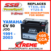 SSB Yamaha CV50 CV 50 Jog 1991-2003 12V 105CCA V-Spec Battery VTX4L-BS