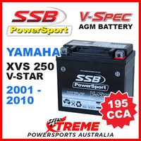 SSB 12V V-SPEC DRY CELL AGM 195 CCA BATTERY YAMAHA XVS250 V-STAR 2001-2010