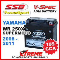 SSB 12V V-SPEC DRY CELL AGM 195 CCA BATTERY YAMAHA WR250X SUPERMOTO 2008-2011