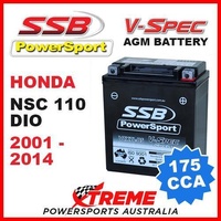 SSB 12V V-SPEC DRY CELL AGM 175 CCA BATTERY HONDA NSC110 NSC 110 DIO 2001-2014