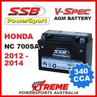 SSB 12V V-SPEC DRY CELL AGM 340 CCA BATTERY HONDA NC700SA NC 700SA 2012-2014