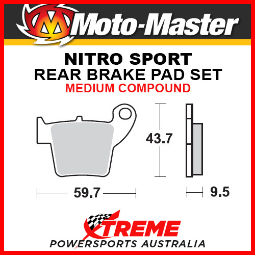 Moto-Master Husaberg FE350 2013-2014 Nitro Sport Sintered Medium Rear Brake Pad 094422