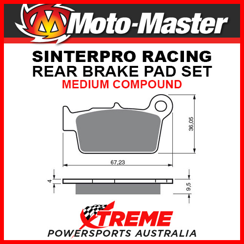 Moto-Master Kawasaki KLX450R 2008-2017 Racing Sintered Medium Rear Brake Pad 094511