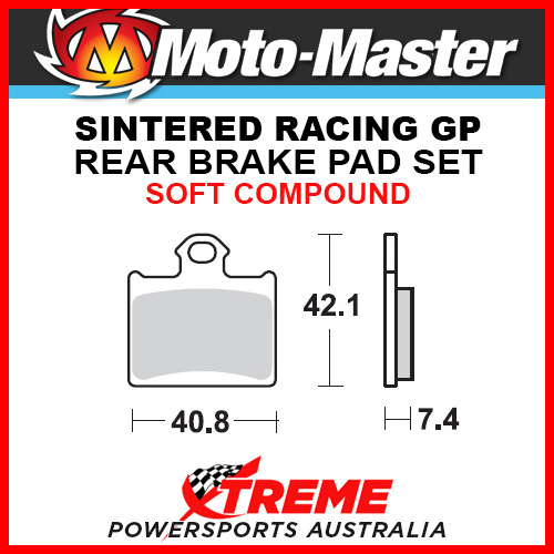 Moto-Master KTM 250 Freeride 2014-2017 Racing GP Sintered Soft Rear Brake Pad 096712