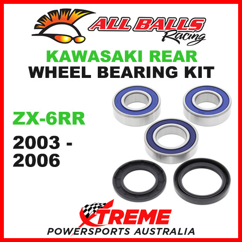 All Balls 25-1111 Kawasaki ZX6RR ZX-6RR 2003-2006 Rear Wheel Bearing Kit