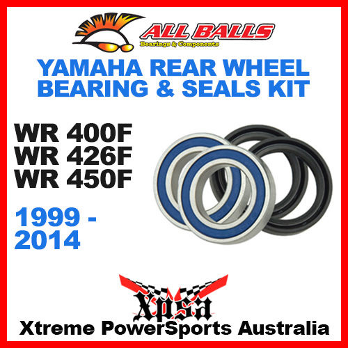 Rear Wheel Bearing Kit Yamaha WR 400F 426F 450F 99-2014 Enduro, All Balls 25-1252