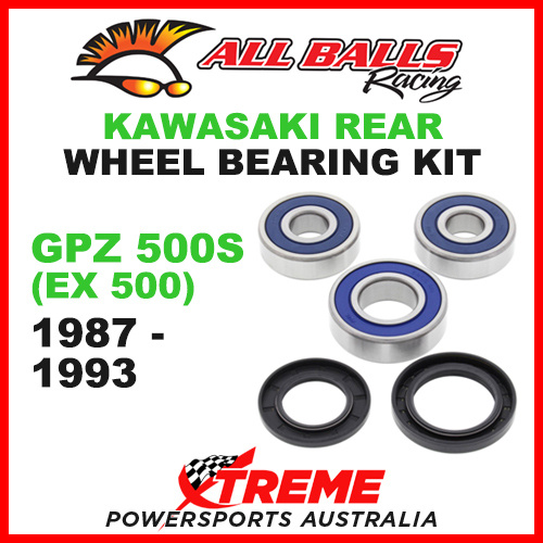 All Balls 25-1280 Kawasaki GPZ500S (EX500) 1987-1993 Rear Wheel Bearing Kit