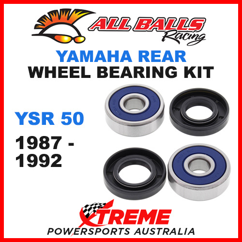 All Balls 25-1292 Yamaha YSR50 YSR 50 1987-1992 Rear Wheel Bearing Kit