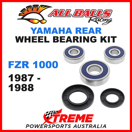 All Balls 25-1344 Yamaha FZR1000 FZR 1000 1987-1988 Rear Wheel Bearing Kit