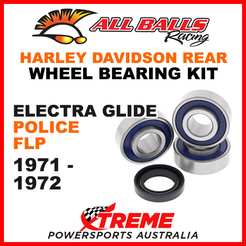 All Balls 25-1366 HD Electra Glide Police FLP 71-72 Rear Wheel Bearings Non ABS