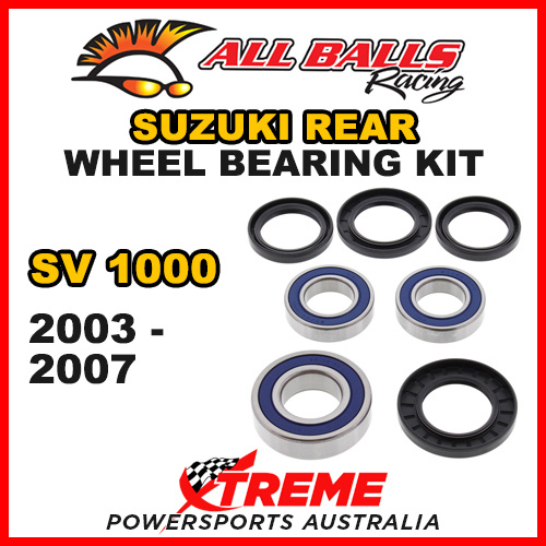 All Balls 25-1392 For Suzuki SV1000 SV 1000 2003-2007 Rear Wheel Bearing Kit