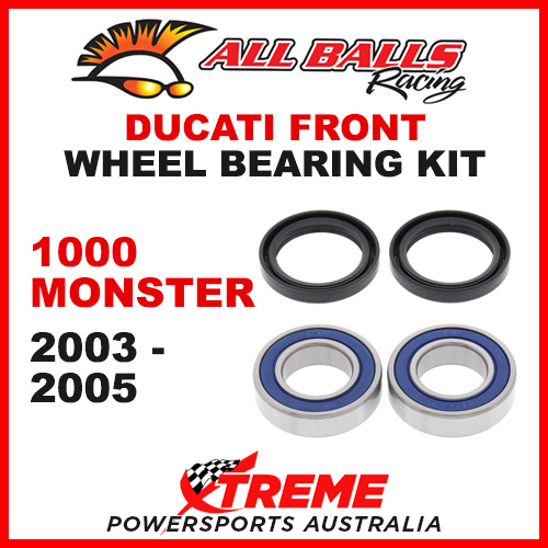 All Balls 25-1404 Ducati 1000 Monster 2003-2005 Front Wheel Bearing Kit