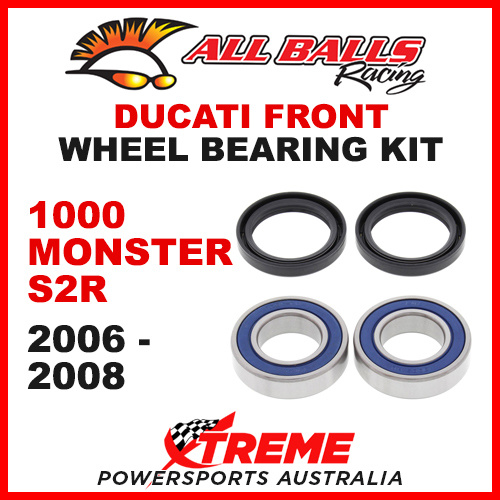 All Balls 25-1404 Ducati 1000 Monster S2R 2006-2008 Front Wheel Bearing Kit