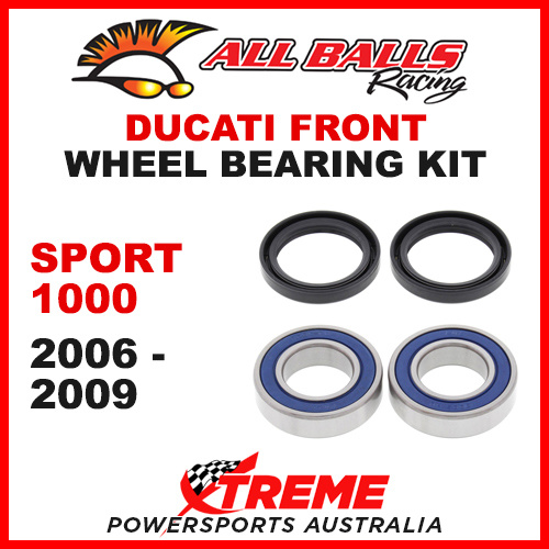 All Balls 25-1404 Ducati Sport 1000 2006-2009 Front Wheel Bearing Kit