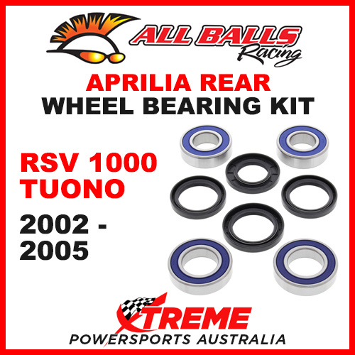 All Balls 25-1568 Aprilia RSV 1000 Tuono 2002-2005 Rear Wheel Bearing Kit