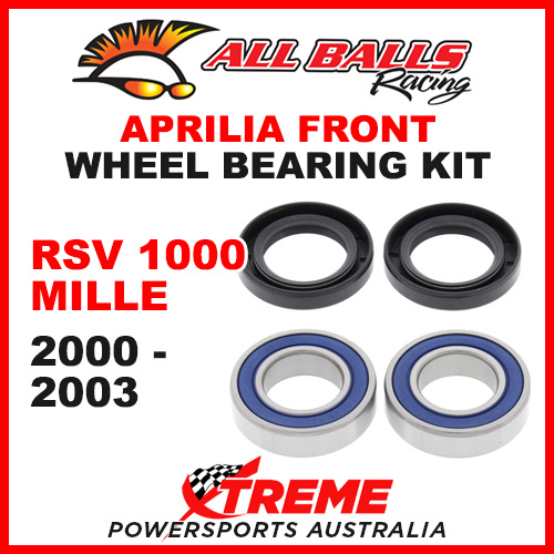 All Balls 25-1569 Aprilia RSV 1000 Mille 2000-2003 Front Wheel Bearing Kit