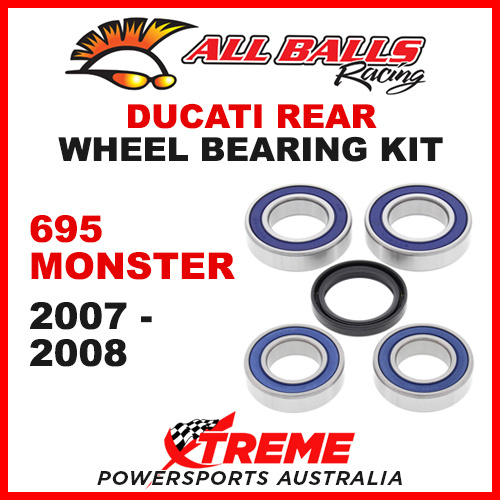 All Balls 25-1668 Ducati 695 Monster 2007-2008 Rear Wheel Bearing Kit