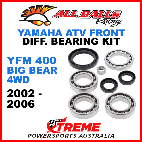 25-2028 Yamaha YFM 400 Big Bear 4WD 02-06 Front Differential Bearing Kit