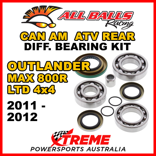 25-2086 CanAm Outlander MAX 800R LTD 4x4 11-12 ATV Rear Differential Bearing Kit