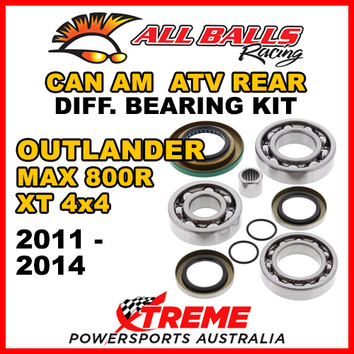 25-2086 Can Am Outlander MAX 800R XT 4x4 11-14 ATV Rear Differential Bearing Kit