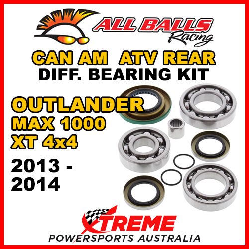 25-2086 Can Am Outlander MAX 1000 XT 4x4 13-14 ATV Rear Differential Bearing Kit