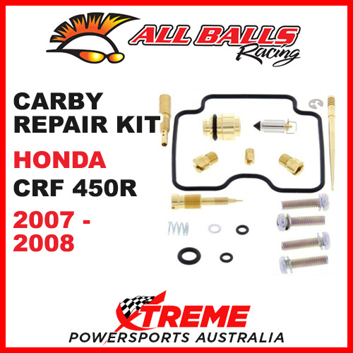 ALL BALLS 26-1459 CARBURETOR CARBY REPAIR KIT HONDA CRF450R CRF 450R 2007-2008