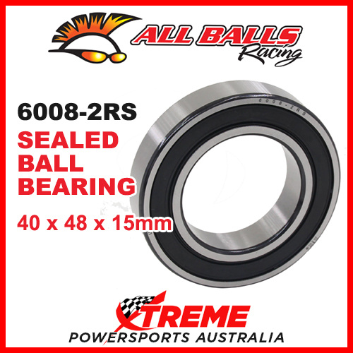 All Balls 6008-2RS 40x48x15mm Sealed Ball Bearing ABEC-3 Triple Lip Seal