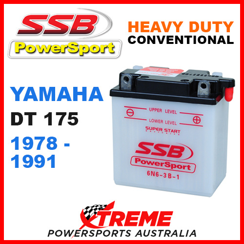 SSB POWERSPORT 6V MX HEAVY DUTY BATTERY YAMAHA DT175 DT 175 1978-1991 6N6-3B-1